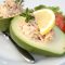 Avocado with artichokes cream and tuna